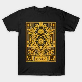 8647 Subtle Anti Trump Anti MAGA 86 47 Floral Boho Style vintage 2025 golden T-Shirt